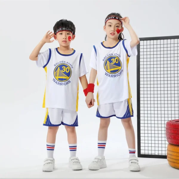 Kids Warriors Jersey I 2PCs Basketball Outfit