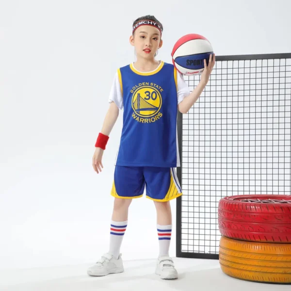 Kids Warriors Jersey I 2PCs Basketball Outfit