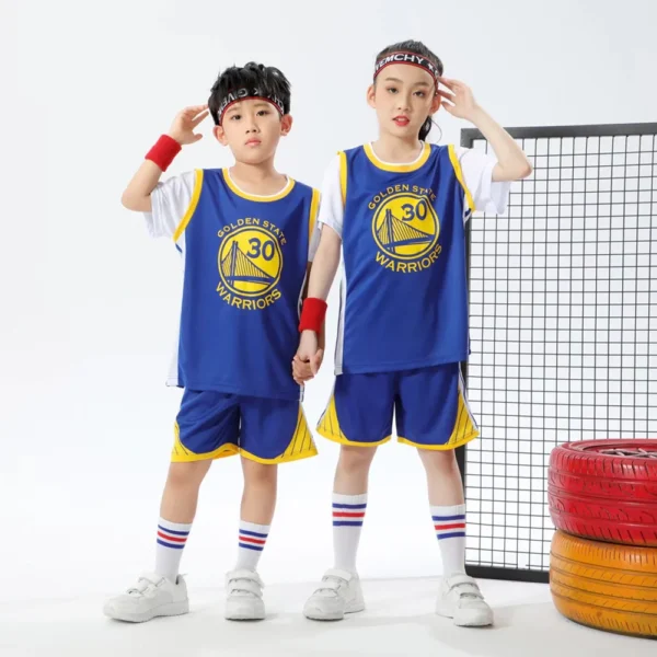 Kids Warriors Jersey I 2PCs Basketball Outfit