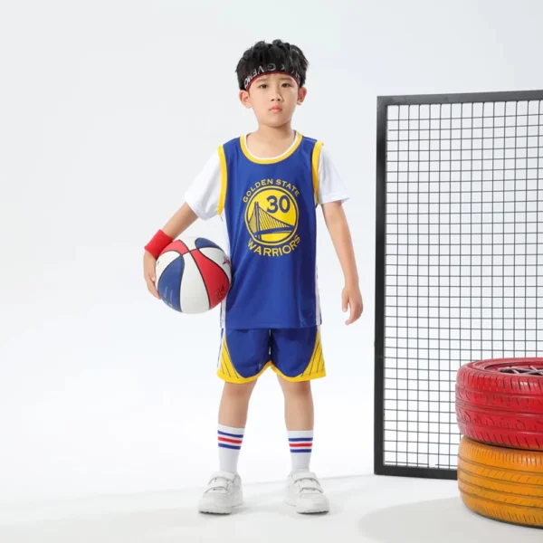 Kids Warriors Jersey I 2PCs Basketball Outfit