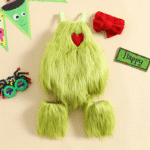 Infant Green Furry Grinch Costume With Headband