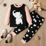 Baby Elephant Printed Tracksuit Set