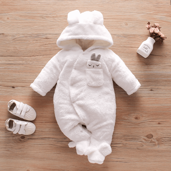 Fleece Rabbit Baby Jumpsuit