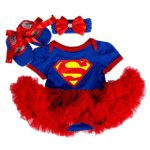 3pcs Super Girl Baby Romper