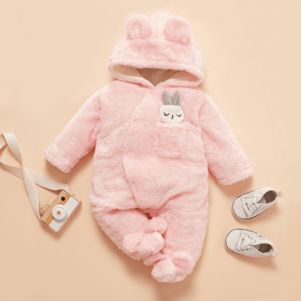 Fleece Rabbit Baby Jumpsuit
