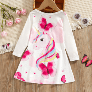 Unicorn Butterfly Print Dress