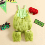 Infant Green Furry Grinch Costume With Headband