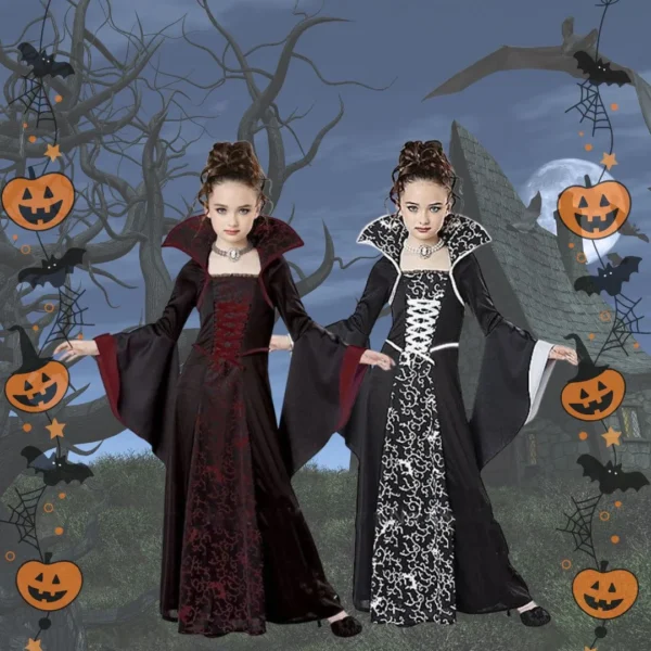 Vintage Court Princess Vampire Costume for Little Girls
