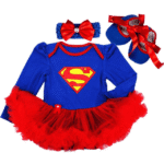 3pcs Super Girl Baby Romper