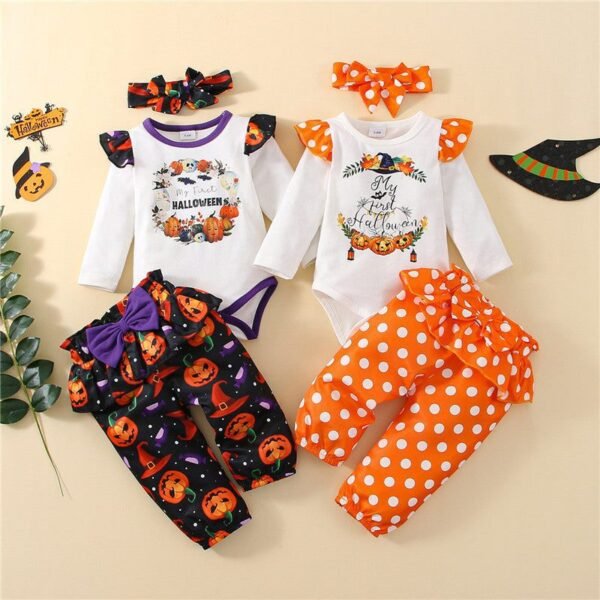 Newborn Halloween 3PCS Pumpkin Clothes Sets