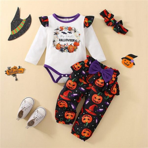 Newborn Halloween 3PCS Pumpkin Clothes Sets