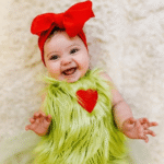 Infant Green Furry Grinch Costume With Headband