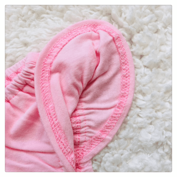 Pink Bear Baby Romper With Cap