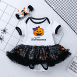 Infant Girls Pumpkin Print Tutu Dress