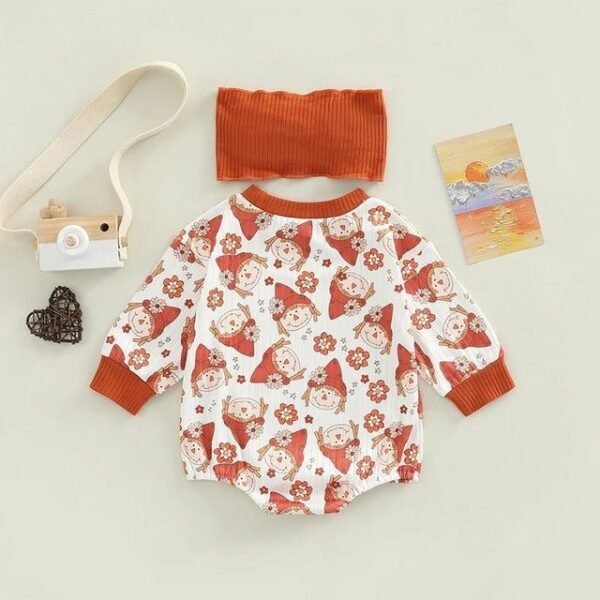 Infant Cute Letter Print Bodysuit With Headband