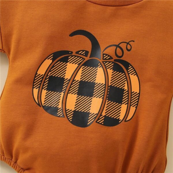Baby Pumpkin Print Sweatshirt Bodysuit