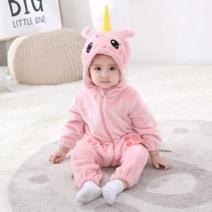 Pink Unicorn Baby Jumpsuit