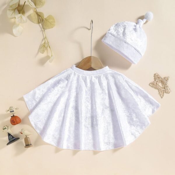 Kids Ghost Print Cape With Hat With Hat