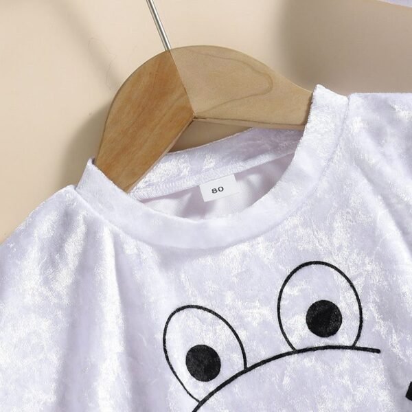 Kids Ghost Print Cape With Hat With Hat