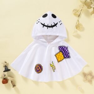 Infant Ghost Print Hooded Cloak