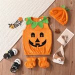 Newborn Halloween 3PCS Pumpkin Cosplay Costume