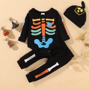 Newborn 3pcs Skull Romper I Halloween Outfit