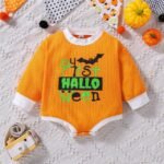 Infant Ghost Letter Printed Sweatshirt Romper