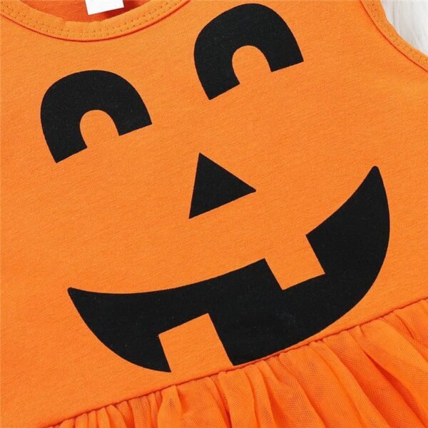 Kid Girls Mesh 1 Pcs Pumpkin Outfit