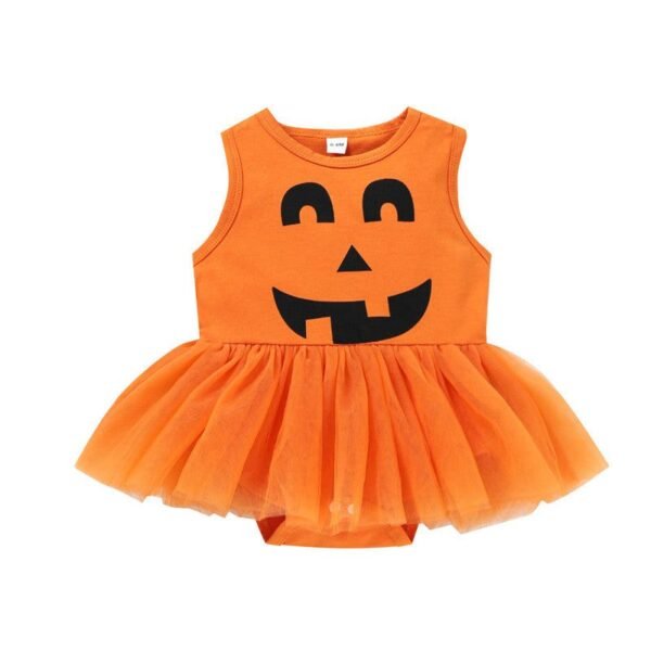 Kid Girls Mesh 1 Pcs Pumpkin Outfit
