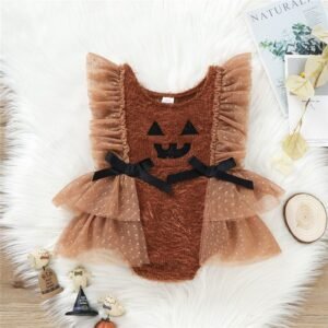Baby Girls Sleeveless Mesh Ruffle Romper