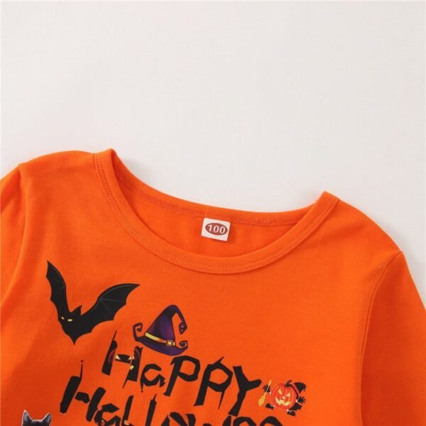 Long Sleeve Pumpkin printed Top Bell Bottoms