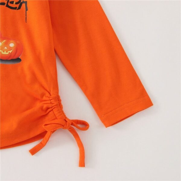 Long Sleeve Pumpkin printed Top Bell Bottoms