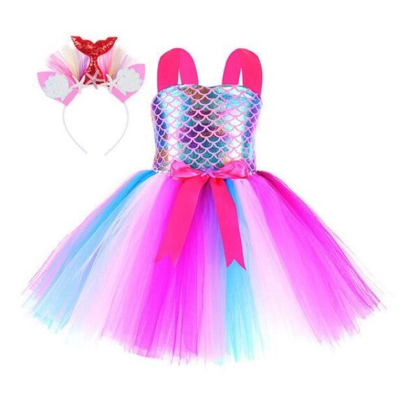 Kids Mermaid Ball Gown Dress