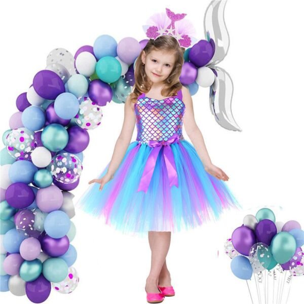 Kids Mermaid Ball Gown Dress