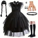 Wednesday Addams Kids Cosplay Dress