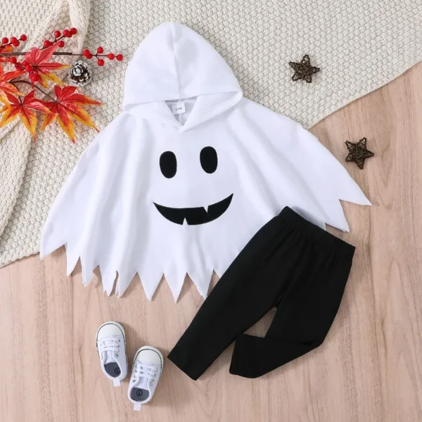 Halloween Baby Ghost Cape Outfit – 2PCS Costume Set