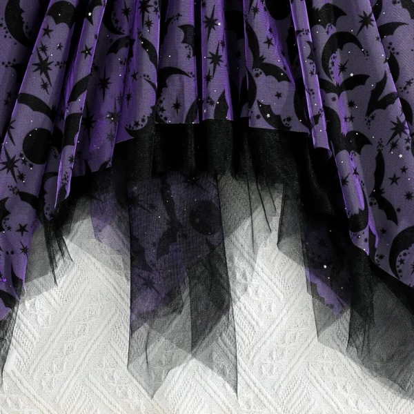 Girls Halloween Bat Dress – Cute Spider Web Tulle Party Outfit