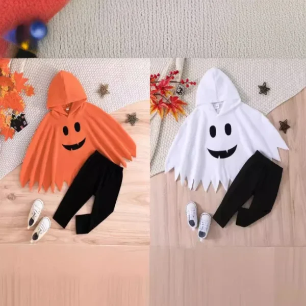 Halloween Baby Ghost Cape Outfit – 2PCS Costume Set